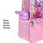 Cute Girls Thing Hologram Decorated with Sequin and Soft Leather Backpack with Lunch Bag and Pencil Case - 17 Inch - Image 4