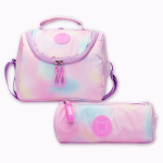 ⁦Pause Diamond & Floating Hearts Trolley Backpack with Pencil Case & Lunch Bag - 18 Inch⁩ - الصورة ⁦3⁩