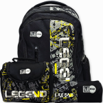 Full Stop Royal Black Legend Urban Backpack with Pencil Case & Lunch Bag - 18 Inch