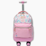 ⁦Pause Light Pink Blossom Flowers Trolley Backpack with Pencil Case & Lunch Bag - 18 Inch⁩ - الصورة ⁦2⁩
