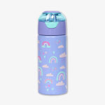 Light Purple Rainbow Motifs Stainless Steel Water Bottle with Spray - 420 ml