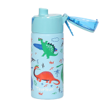 Sky Blue Dinosaur World Stainless Steel Water Bottle with Spray - 420 ml - Image 2
