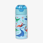 Sky Blue Dinosaur World Stainless Steel Water Bottle with Spray - 420 ml