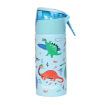 Sky Blue Dinosaur World Stainless Steel Water Bottle with Spray - 420 ml - Image 3