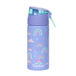 Light Purple Rainbow Motifs Stainless Steel Water Bottle with Spray - 420 ml - Image 3
