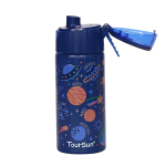 ⁦Blue Planets and Galaxies Stainless Steel Water Bottle with Spray - 420 ml⁩ - الصورة ⁦3⁩
