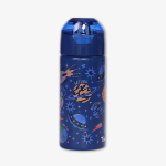 Blue Planets and Galaxies Stainless Steel Water Bottle with Spray - 420 ml