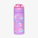 Purple Cute Cats Stainless Steel Water Bottle with Spray - 420 ml