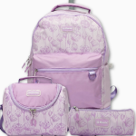 Pause Violet Rose Trolley Backpack with Pencil Case & Lunch Bag - 18 Inch
