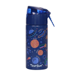 ⁦Blue Planets and Galaxies Stainless Steel Water Bottle with Spray - 420 ml⁩ - الصورة ⁦2⁩